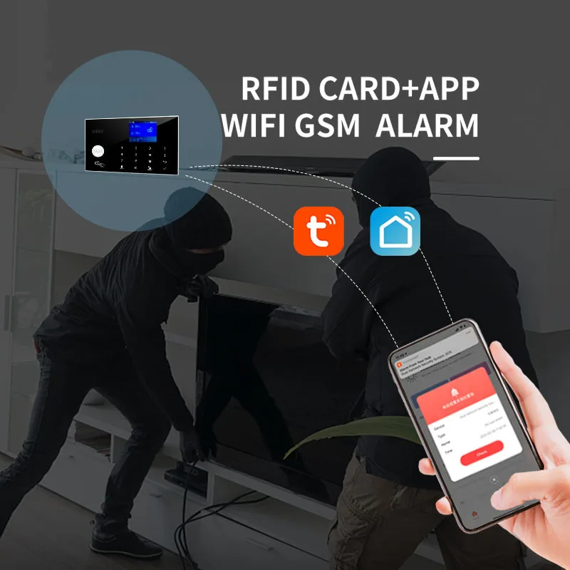 Wifi GSM Alarm System Home Wireless Security Burglar Alarm Kit Door Open Motion Sensor Smart Life Tuya App Control Suit Alexa - Image 5